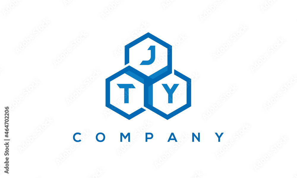 JTY three letters creative polygon hexagon logo	