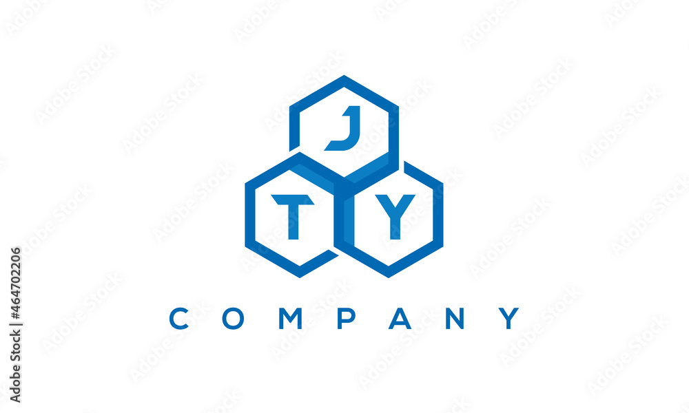 JTY three letters creative polygon hexagon logo JTY three letters creative polygon hexagon logo