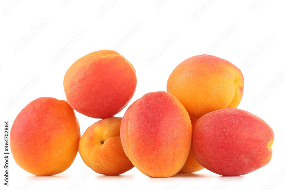 Fresh apricot fruits isolated on white background Fresh apricot fruits isolated on white background