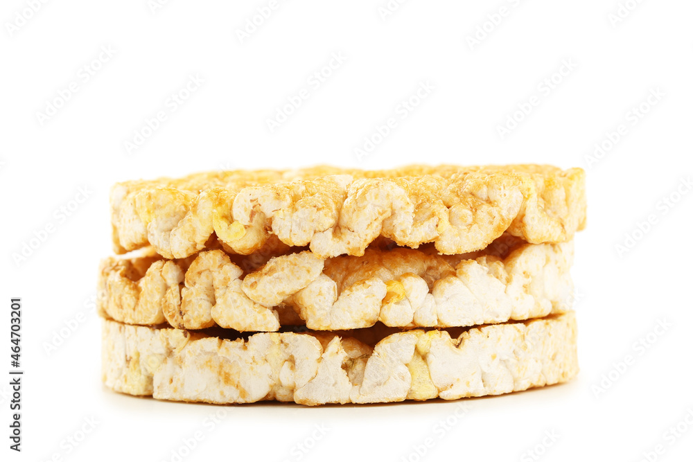 Tasty crispbread isolated on white background Tasty crispbread isolated on white background