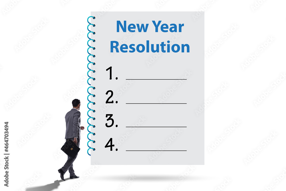 Businessman in new year resolution concept Businessman in new year resolution concept