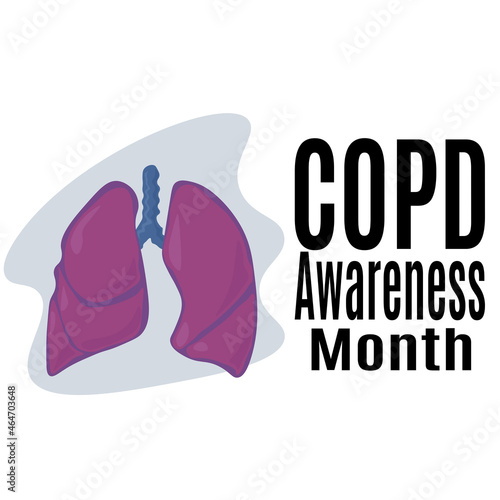 COPD Awareness Month, idea for a poster, banner, flyer or postcard on a medical theme