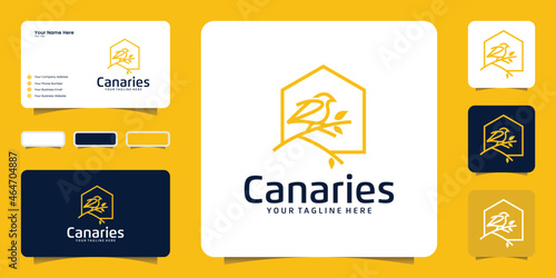 canary bird house logo design inspiration, nature bird house