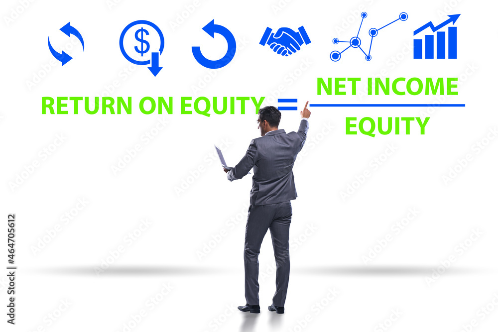 Businessman in return on equity concept Businessman in return on equity concept