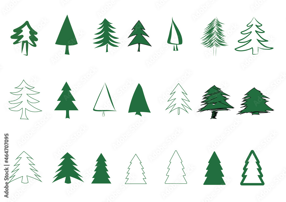 Obraz premium christmas trees set