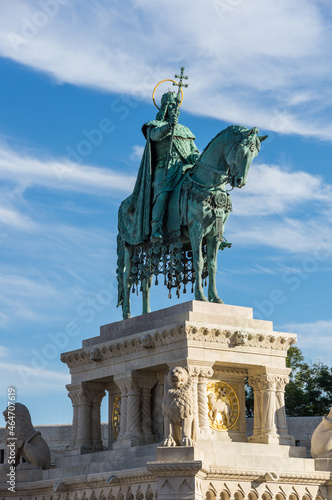 Photography Statue of Saint Stephen I in Front of Fisherman's Bastion, Budapest