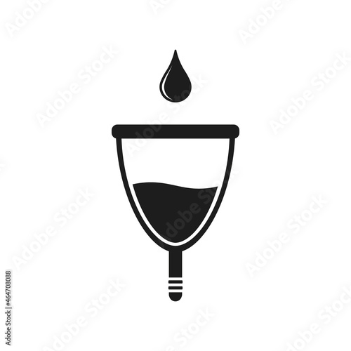 Menstrual cup icon. Vector illustration. Flat design.