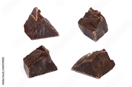 Broken chocolate pieces set