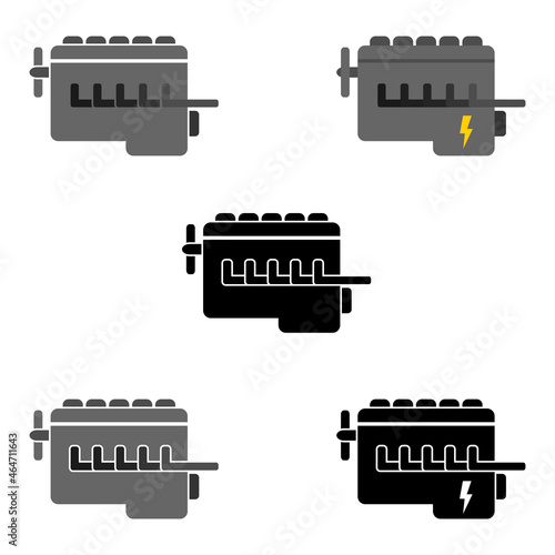 Car motor engine vector icon set
