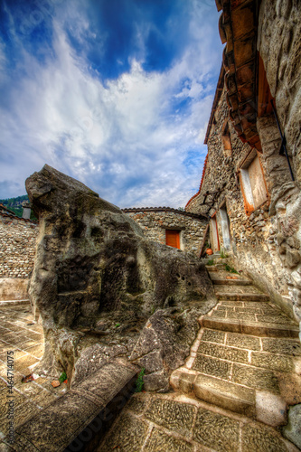 Famous Rock Integrated in Building in Annot, Provence-Alpes-Cote-d'Azur, France photo