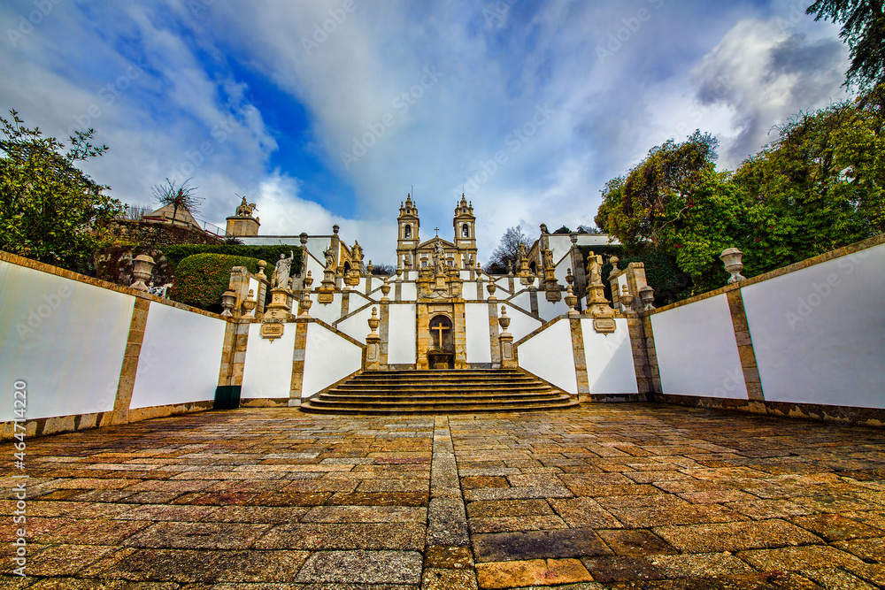 Stairs Leading to the Sanctuary of Bom Jesus Do Monte in Tenoes, Braga, Portugal