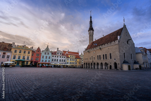 Tallinn Town Hall Square at sunset - Tallinn, Estonia