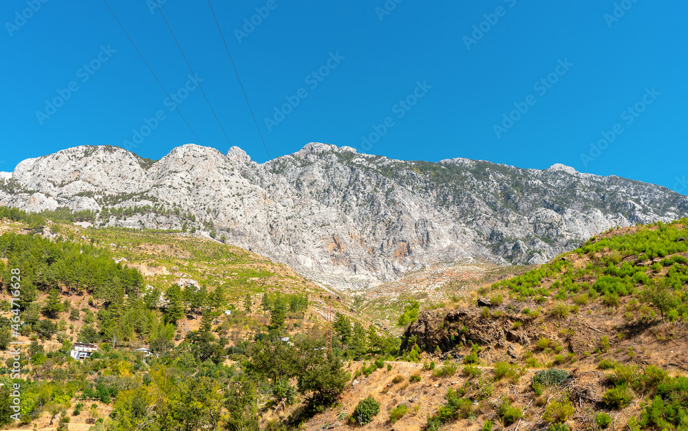 Panoramic view of the mountains near Sapadere, Turkey.
