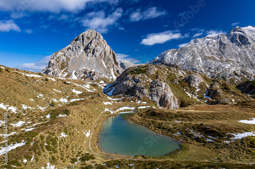 The Carnic Alps in a colorful autumn day