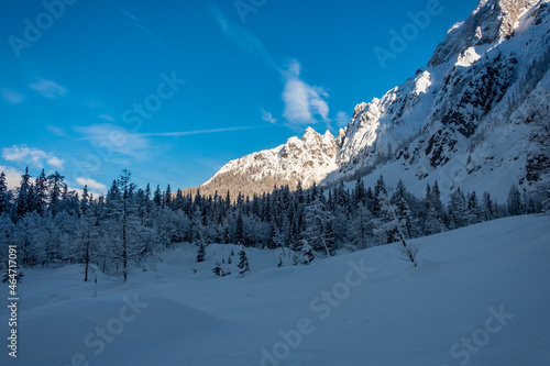Ski mountaineering on mount Mangart, near the Slovenian border, Friuli-Venezia Giulia, Italy