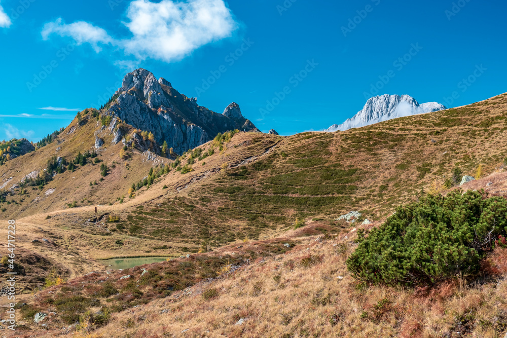 The Carnic Alps in a colorful autumn day The Carnic Alps in a colorful autumn day