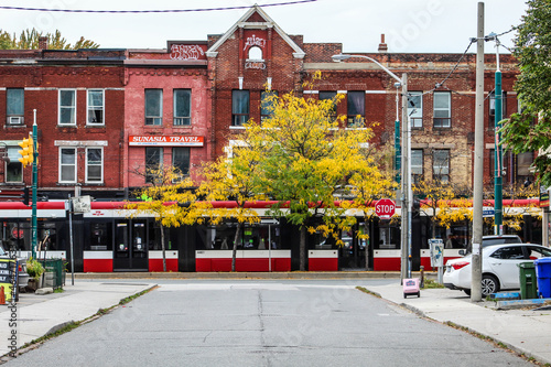 Spadina streetcar in autumn photo