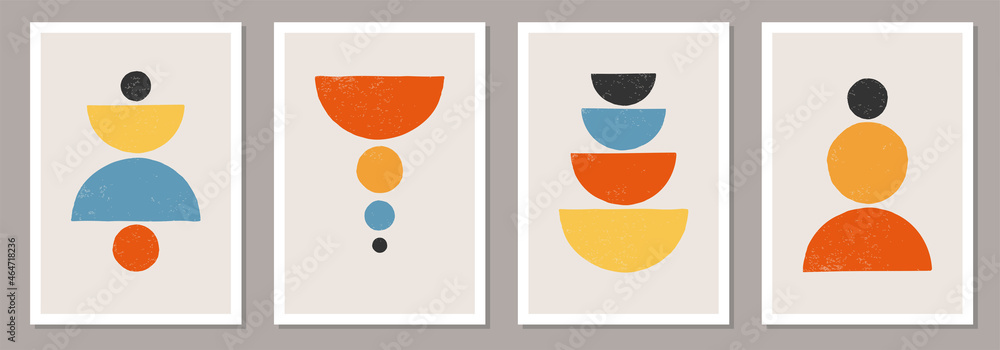 Set of minimal 20s geometric design posters, vector template Set of minimal 20s geometric design posters, vector template