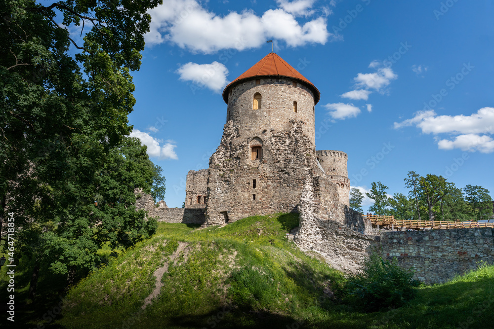 Cesis Castle Tower - Livonian Order medieval castle ruins - Cesis, Latvia