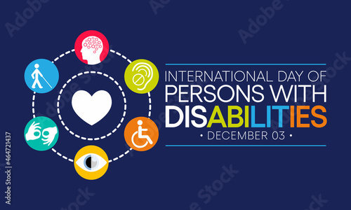 International Day of Persons with Disabilities (IDPD) is celebrated every year on 3 December. to raise awareness of the situation of disabled persons in all aspects of life. Vector illustration photo