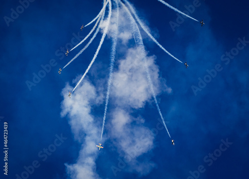 Freccie Tricolori, blue sky, and clouds, the way to success © dhiniska
