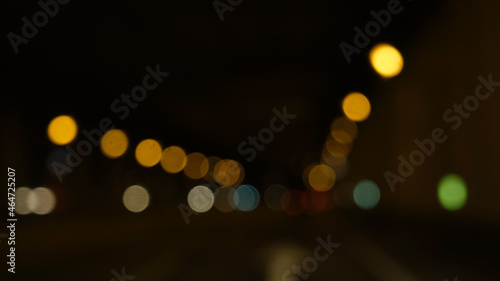 Blur city lights. Blurry lights. Abstract city. Urban wallpaper. Background city lights. © Red
