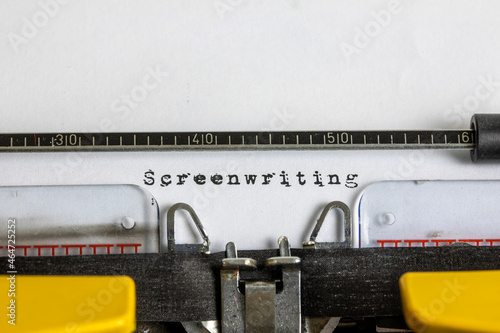 Screenwriter written on an old typewriter