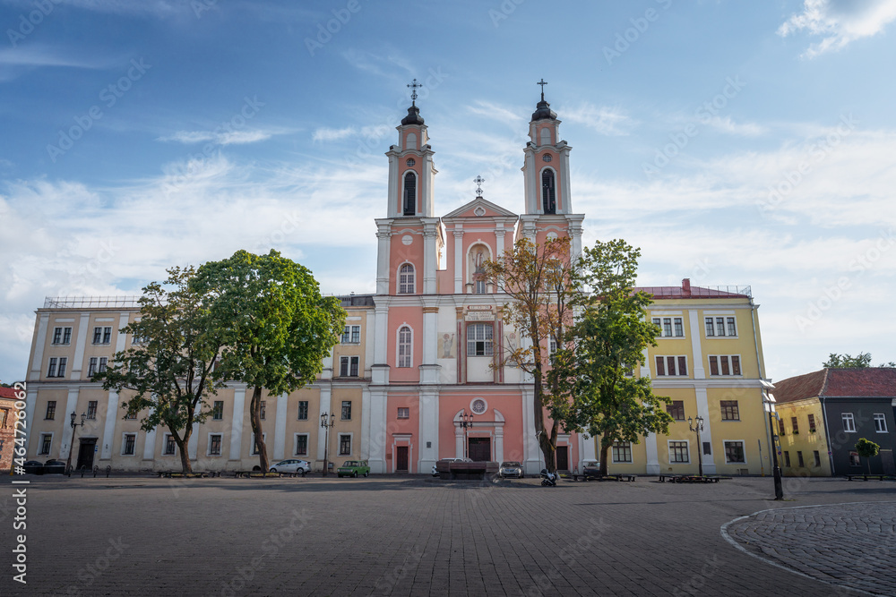 Obraz premium St. Francis Xavier Church at Kaunas Town Hall Square - Kaunas, Lithuania