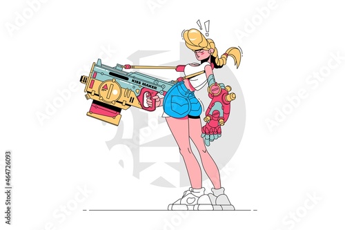 Girl with gun