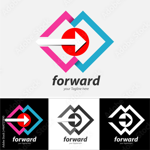 Vector abstract, forward symbol or icon