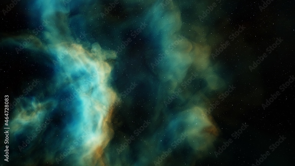 Fototapeta premium Nebula in space, science fiction wallpaper, stars and galaxy, 3d illustration