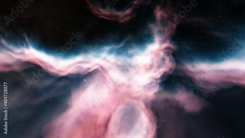Fototapeta Naklejka Na Ścianę i Meble -  Nebula in space, science fiction wallpaper, stars and galaxy, 3d illustration