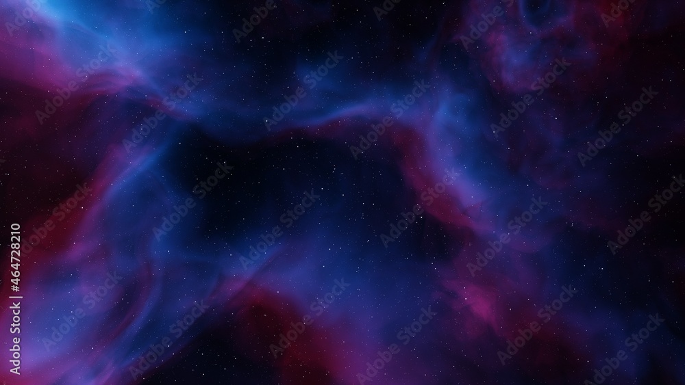 Nebula in space, science fiction wallpaper, stars and galaxy, 3d illustration