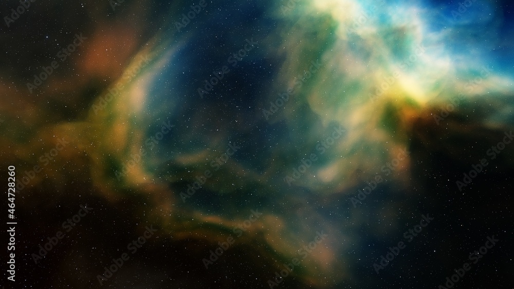 Fototapeta premium Nebula in space, science fiction wallpaper, stars and galaxy, 3d illustration
