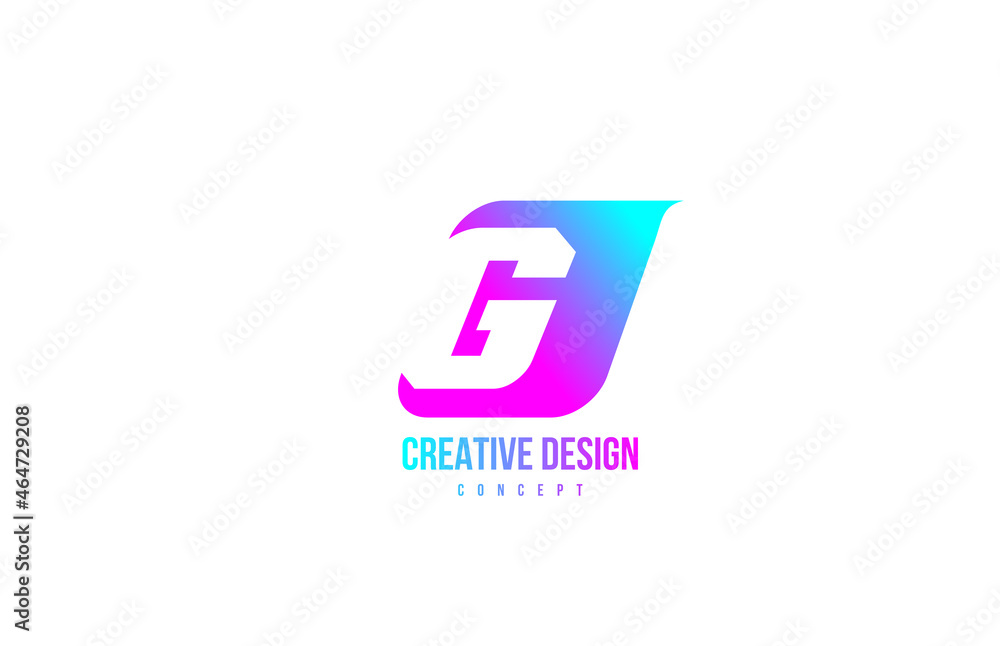 Fototapeta premium pink G alphabet letter logo icon. Design for company and business