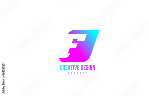 pink F alphabet letter logo icon. Design for company and business