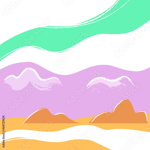 Sky Mountain Landscape. Vector Illustration of Nature Background.