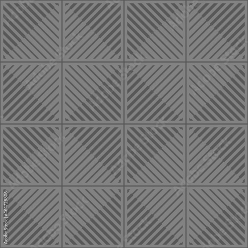 Seamless gray background square pattern. Thick and thin lines diagonal angle 45 degrees. Texture design for textile, garment, fabric, tile, cover, poster, flyer, banner, wall. Vector illustration.
