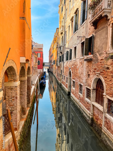 Typical Venice canal at sunny summer day, Italy