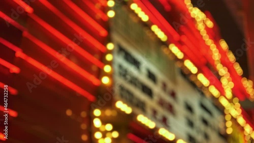 Las Vegas Casino Neon Signs Closeup Out of Focus  Nevada USA