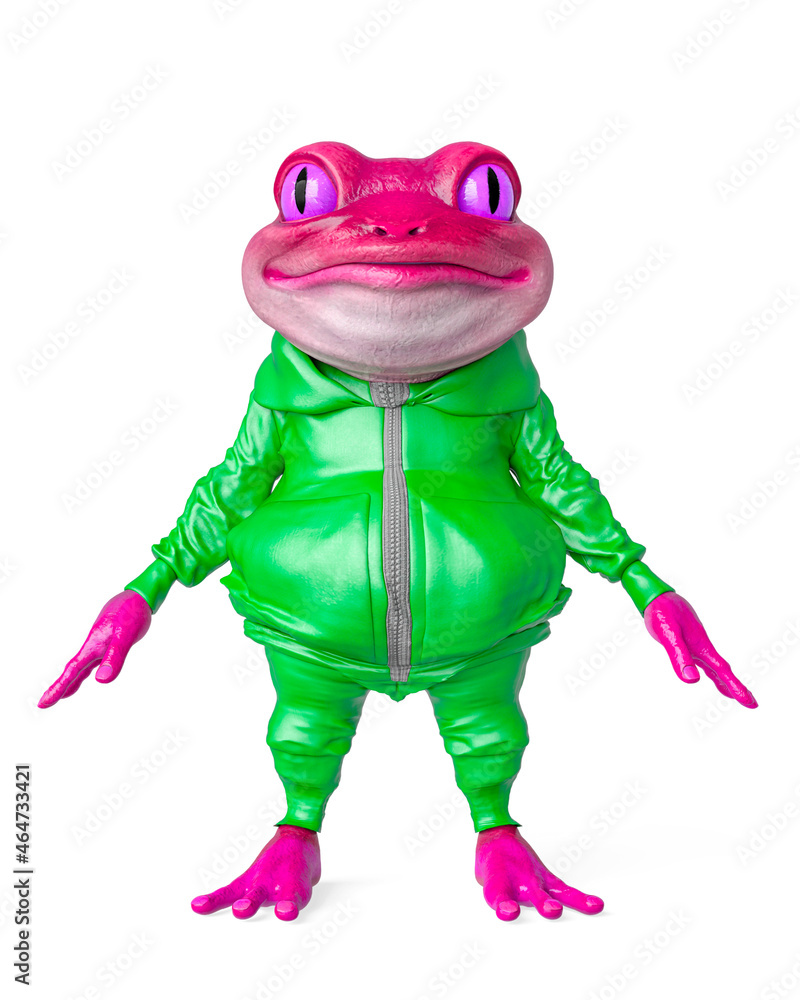 Obraz premium frog cartoon on sport outfit