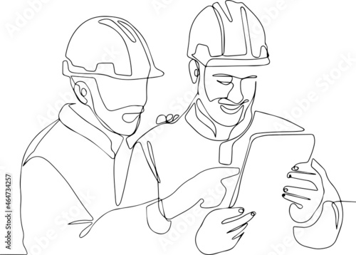 Team of engineer and architects working, meeting. Construction concepts, Engineer and Architect workin. Vector illustration
