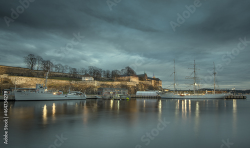 Photography Oslo port panorama nocna