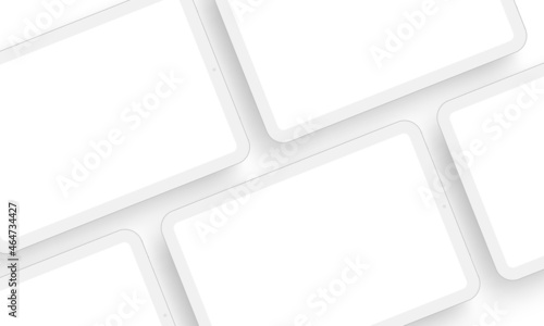 Tablet Computer Clay Mockup for Mobile App Design. Vector Illustration