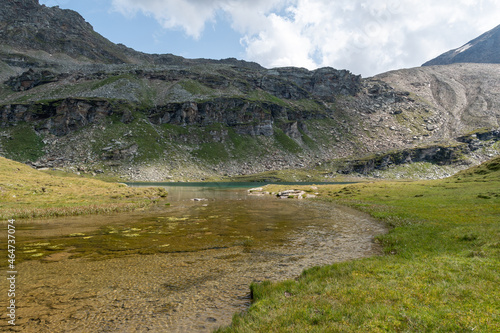 Vals  Switzerland  August 21  2021 Alpine lake in a natural scenery