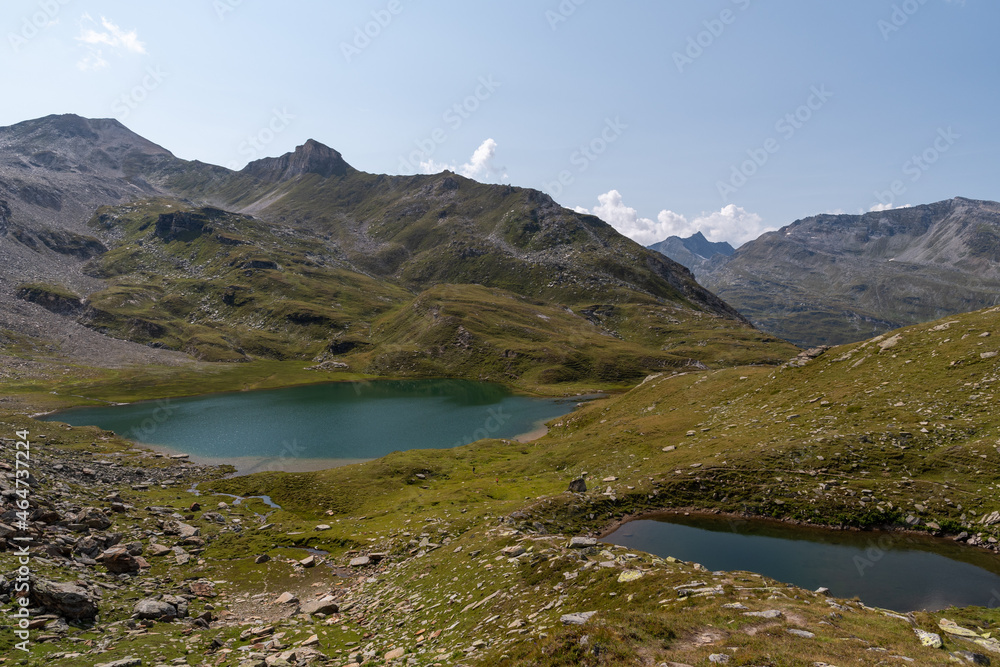 Vals, Switzerland, August 21, 2021 Alpine lake in a natural scenery