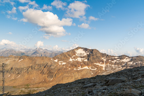 Vals, Switzerland, August 21, 2021 Incredible view over the alps on a sunny day