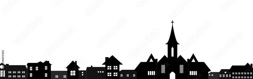 Silhouette city banner