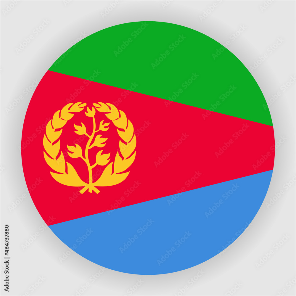 Obraz premium Eritrea Flag Rounded Country Flag button Icon