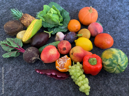 Fototapeta Naklejka Na Ścianę i Meble -  Mini mix of vegetables and fruits close-up